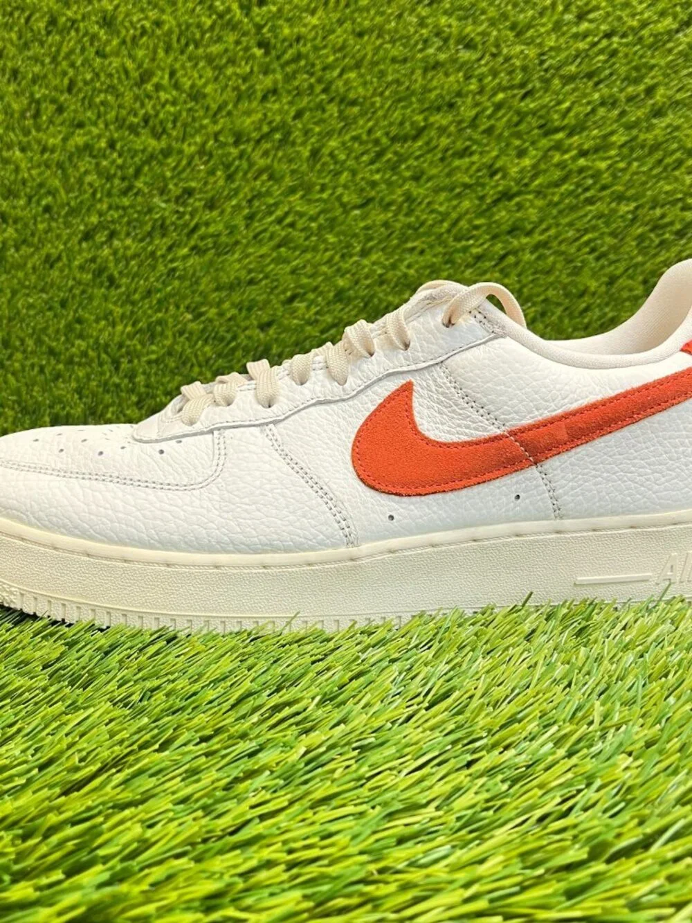 Nike Air Force 1 Low White with Orange Swoosh - Men's Shoe